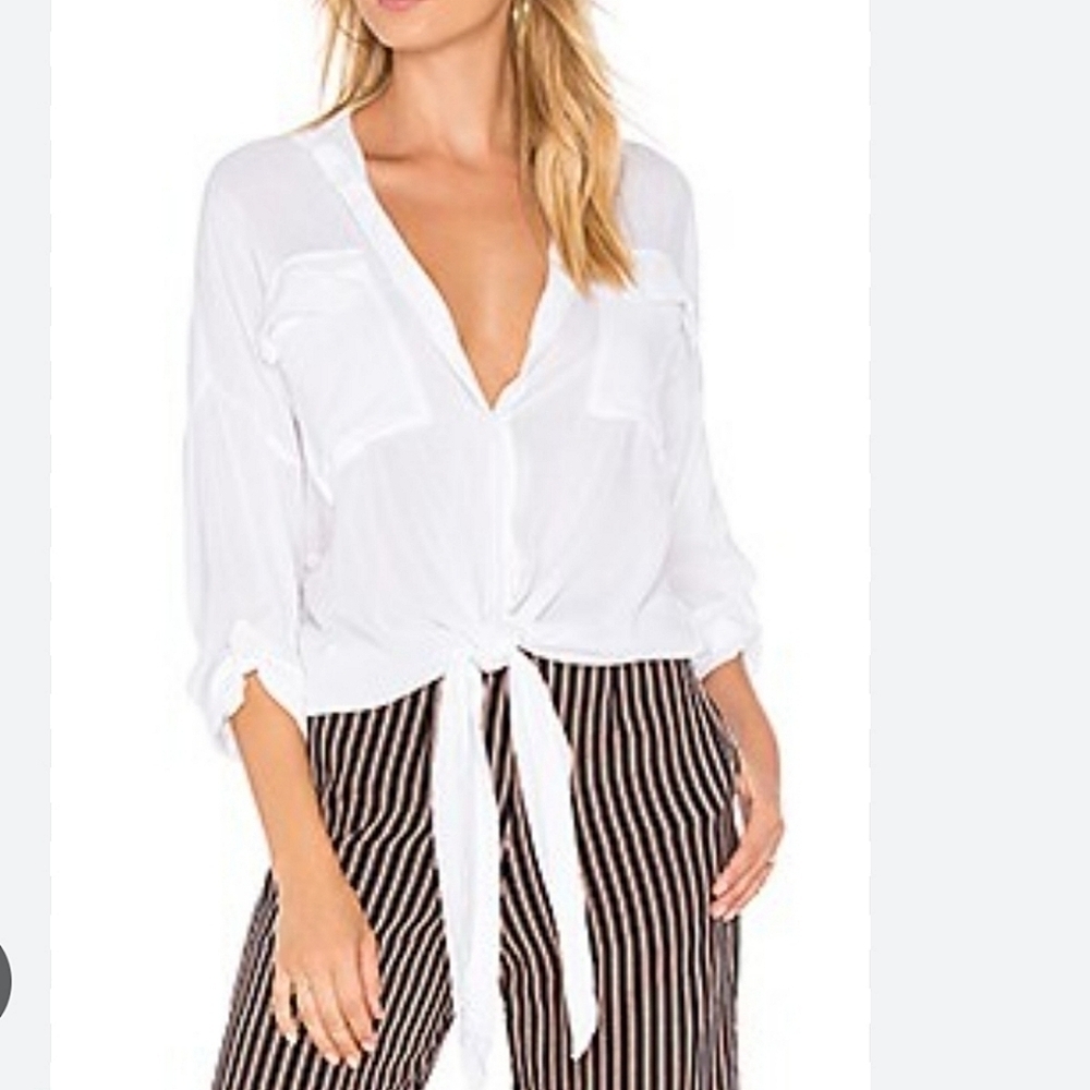 Faithfull the Brand Bridgett Knot Tie Top White